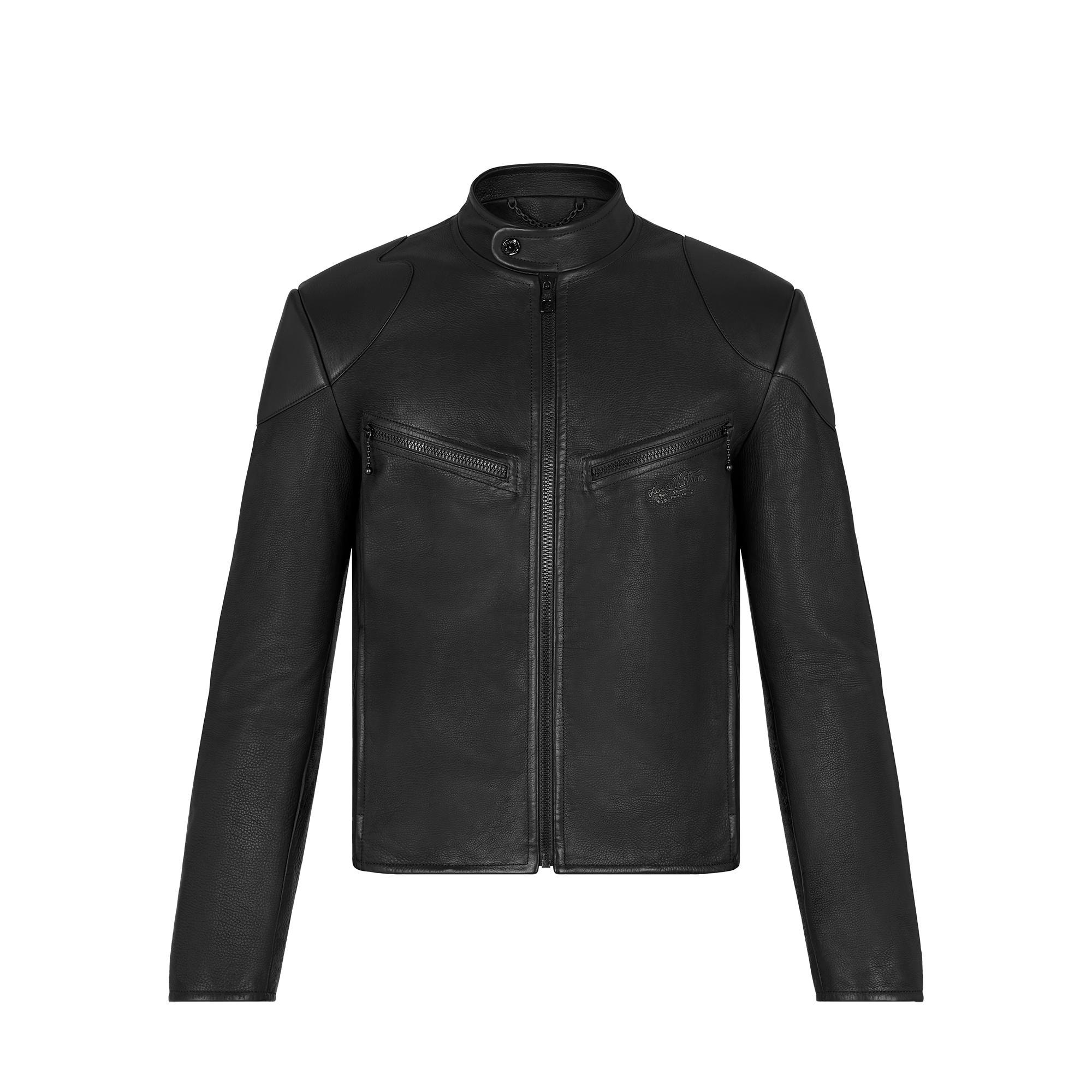 Louis vuitton black leather on sale jacket